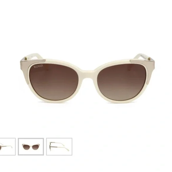 Balmain BL2107B 03 Ivory Frame/Brown Lens 57mm Sunglasses 